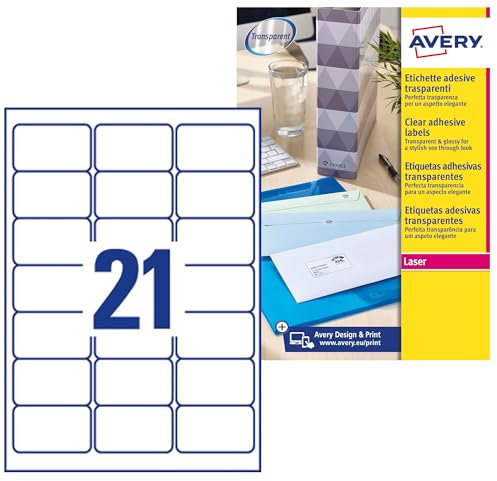 Avery Etiketten für Laserdrucker, transparent