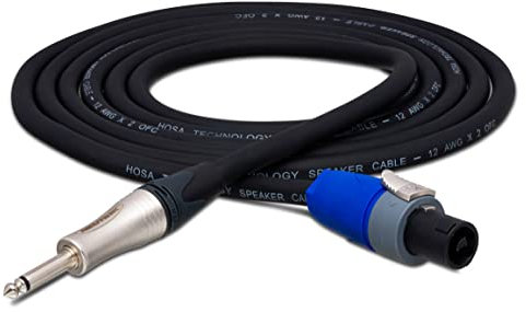 Hosa SKT-205Q Edge Speaker Cable, Neutrik speakON to 1/4 in TS, 5 ft, Black
