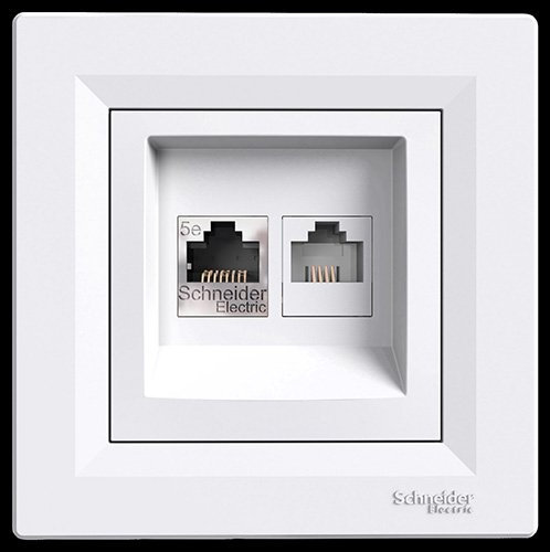 asfora – téléphone de caisse ISDN 1 x CAT5e 1 x RJ11, fiche, complet, schneider electric, Blanc, Neuf