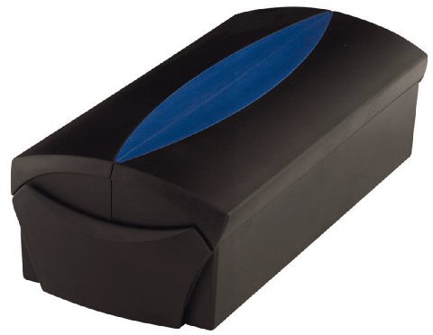 HAN Visitenkartenbox VIP, modernes Design, mit patentiertem Deckel für 500 Visitenkarten und 1 zusätzliches Visitenkarten-Etui Go VIP, 2000-34, schwarz-blau