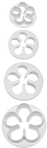 PME FP510 Lot de 4 Emporte Pièces Fleurs à 5 Pétales, Plastique, Blanc, 5 x 5 x 5 cmFP510