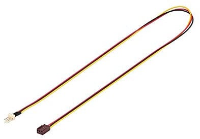 Goobay 93876 Internes Stromkabel / Stromadapter für PC Lüfter mit Lüfter-Stecker (3-Pin) auf Lüfter-Buchse (3-Pin), 0,6m