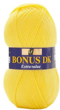 Hayfield Bonus DK Doppelstrick, Bright Lemon (819), 100 g von Sirdar