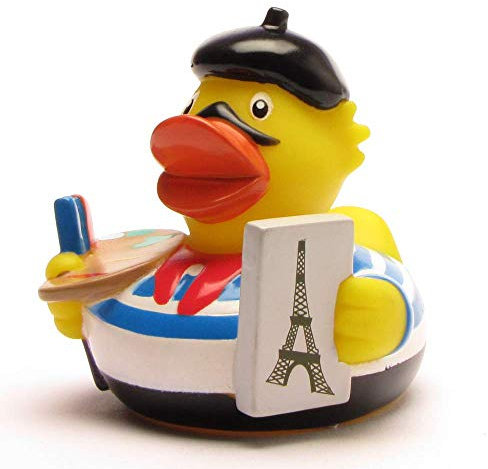 DUCKSHOP I Badeente Paris I Quietscheente I L: 7,5 cm I Quietscheentchen Frankreich I Geschenk für Reise-Fans I Präsent I Souvenir
