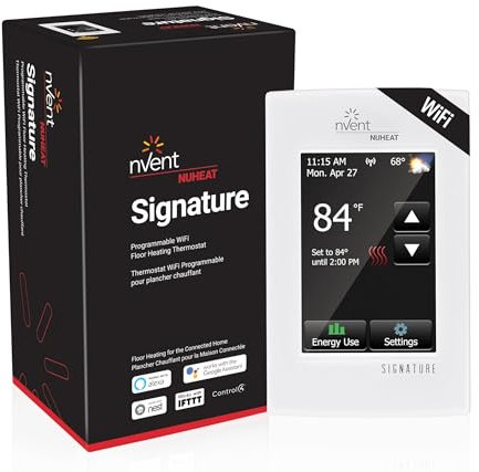 Nuheat SIGNATUR Programmierbarer Dual-Voltage-Thermostat mit WiFi und Touchscreen-Schnittstelle, funktioniert mit NEST