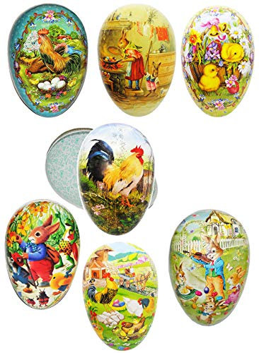 alles-meine.de GmbH XXL - Füll - Pappei 38 cm - bunter Motiv Mix - Osterei/Ei zum Befüllen - Deko Pappe Papp Pappeier - Dekoei Pappostereier Füllen - Osterdeko - Ostern - D..