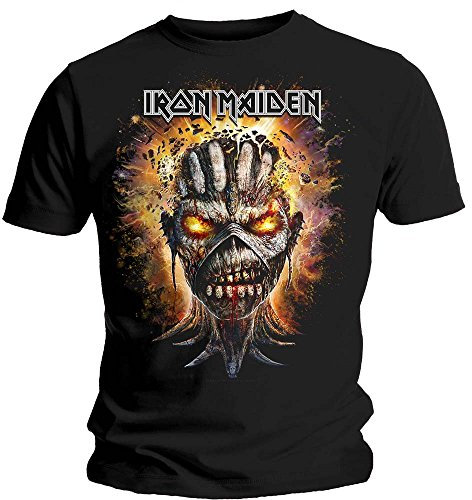Iron Maiden Men's Eddie Exploding Head T-Shirt, Black, Large
