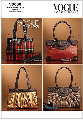 VOGUE PATTERNS V8609 Taschen, One Size