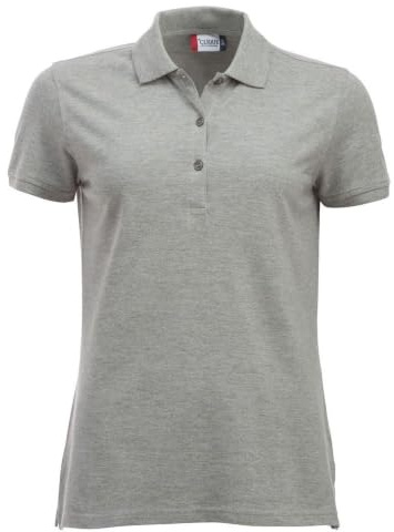 CliQue Damen Regular Fit Poloshirt,Grau (Grau), meliert, 40 EU (Herstellergröße:Large)