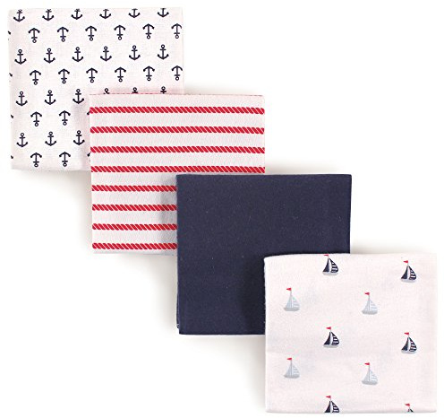 Luvable Friends Unisex Baby Cotton Flannel Receiving Blankets, Sailboat, One Size
