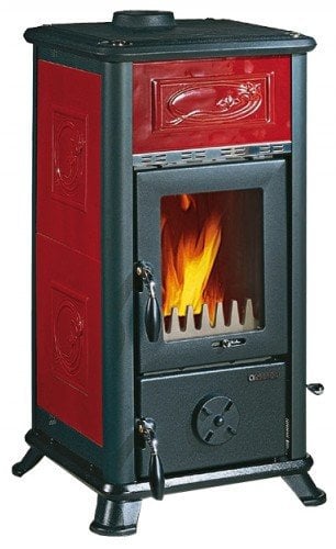 LA NORDICA Stufa a Legna Dorella L8 Liberty Rivestimento in Maiolica Potenza Termica Nominale 6,5 kW 186 m3 riscaldabili Colore Bordeaux