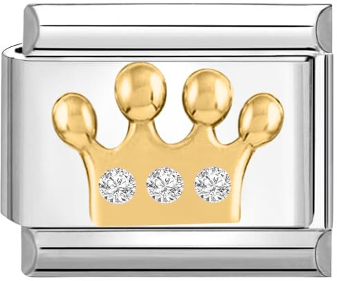 Quiges 9mm Italian Style Charm Modell Edelstahl Krone für Italien Charms Armbänder