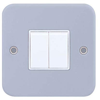 10 Amp Switch 2 Gang 2 Way in Metal Clad