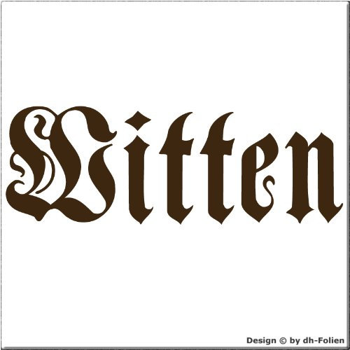 cartattoo4you AK-01667 | Witten - Fraktur altdeutsche Schrift | K-Serie | 17 x 5 cm| Farbe braun glänzend|in 23 Farben erhältlich Heckscheibe Auto Aufkleber Car Sticker Tuning Spruch Fun