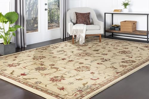 Livabliss Bekuri Oissy Vintage Rug – 200x290 cm, Beige, Brown, Red & Black