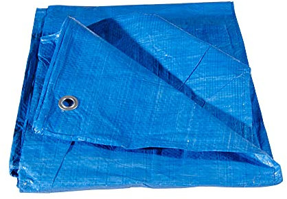 VERDELOOK Telo occhiellato Multiuso in polietilene 6x8 m, Blu, per Copertura e stoccaggio Merce