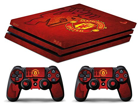 Skin Kompatibel für Ps4 PRO - Manchester United - Limited Edition Decal Cover Schutzhüllen Faceplates Bundle - Vinyl POLIERTEN
