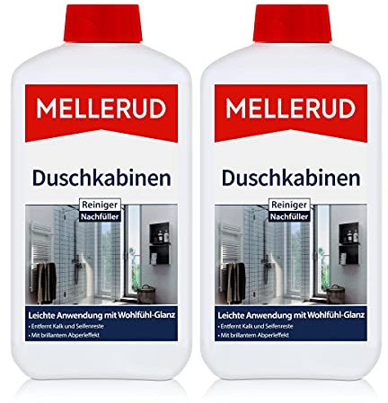 2x MELLERUD Duschkabinenreiniger 1L Set Aluminium Glas Kunststoff Acrylglas
