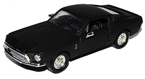 Yatming Ford Shelby Mustang GT-500KR Matt Schwarz 1968 1/43 Modell Auto mit individiuellem Wunschkennzeichen
