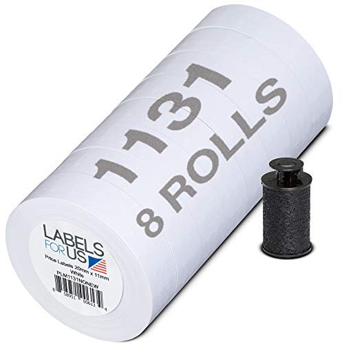 Labels for Us - Monarch 1131 Kompatible Etiketten, Weiß, 20.000 Etiketten, Packung mit 8 Rollen