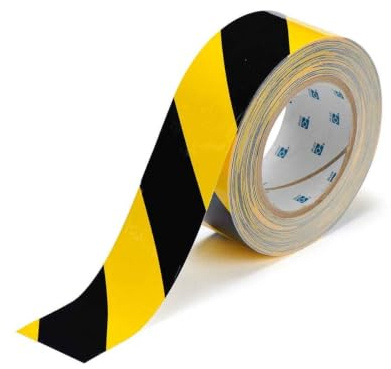 Brady Toughstripe Striped Ribbon, 50,80mm x 30,48m, Schwarz/Gelb