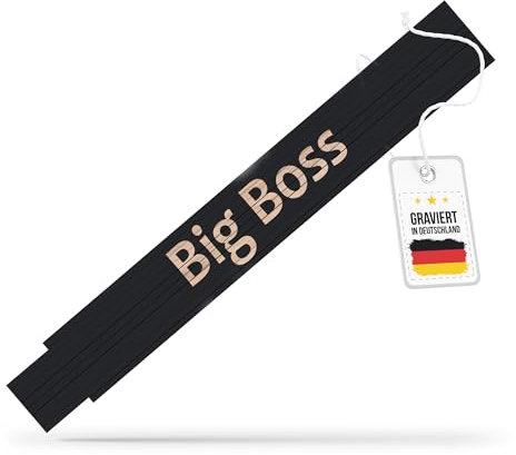 andSmile Zollstock schwarz - Meterstab mit Spruch Big Boss - lustiger Zollstock aus hochwertigem Buchenholz - lustige Geschenke für Männer, den Chef, Papa, Handwerker, zum Vatertag, Geburtstag