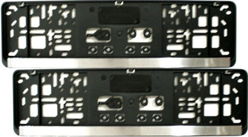 Kennzeichenhalter KURZ (46 cm) - Chrom (Leiste) - Satz (2 Stück)! - Premium! - 460 mm