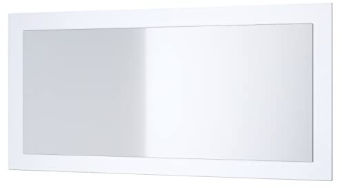 Vladon Spiegel Lima, Made in Germany, Wandspiegel mit Rahmen im modernen Stil, Weiß matt (89 x 45 cm)