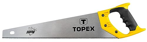TOPEX Handsäge Shark 500 mm Länge, 7 TPI, Säge für Holz, Mit Griff | Aus Bi-Material, Dreiseitig Geschärft, Gehärtete Zähne, Für Präzises Sägen