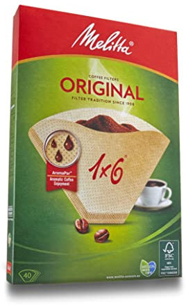 Melitta Filtertüten 1 x 6 naturbraun, 40 Stück