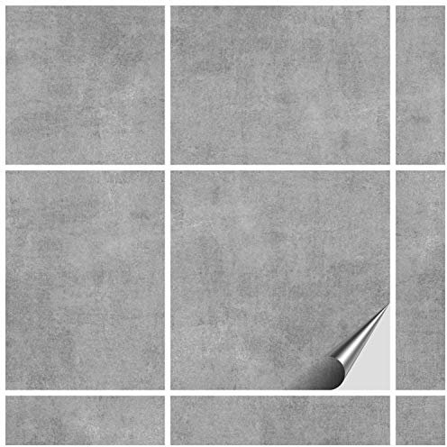 FoLIESEN Autocollant en tuile pour Salle de Bain et Cuisine - 15x15 cm - 25 Autocollants pour Les Carreaux de Murs, .:Décor Greydi