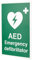 Seco AED - Segnale di emergenza per defibrillatore, 200 x 300 mm, 1 mm, in plastica semi rigida, verde