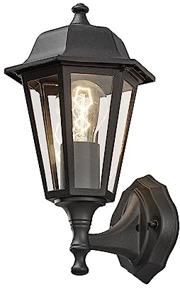 Konstsmide Wandleuchte B: 21 cm T: 23 cm H: 33 cm, 1 x 75 W, IP23 lackiertes Aluminium, schwarz 7094-750