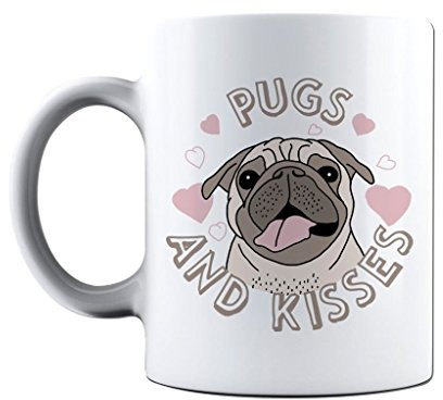 Bang Tidy Clothing Novelty Printed Mugs Pugs & Kisses Coffee Mug Cup Gift