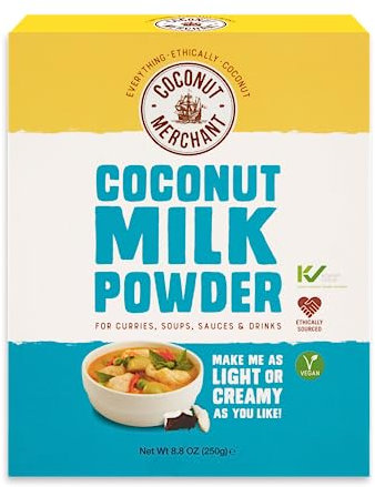 Coconut Merchant Coconut Milk Powder 250g Vegan Milk Powder Alternative for Curries, Soups, Sauces, Smoothies and Drinks | Vegan| Ethically Sourced| Versatile, Drink It, Add it, Stir it|