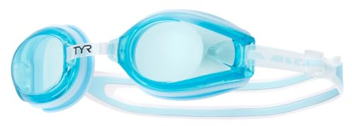 TYR Femme T-72 Petite Performance Goggle (Blue/Light Blue), silicone