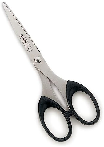 Rapesco CS6RY0B1 Ciseaux Essential 16cm en Acier Inoxydable, Noir