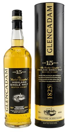 Glencadam | Single Malt Whisky | 700 ml | 15 Jahre gereift | 46% Vol. | Aroma von frischem Gras, Malz- & Holztönen | Dezent süßer Geschmack | Delikat & Charmant | Lang anhaltender & milder Abgang