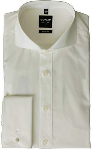 OLYMP Level Five Body fit Hemd Langarm ohne Manschettenknopf beige Größe 37