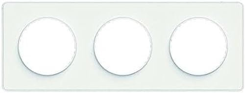 Schneider Electric S520806 Plaque 3 postes Odace Touch Liseré blanc