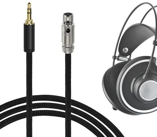 GEEKRIA Apollo Braided Nylon Upgrade Audio Cable Compatible with AKG K702 K271 Headphones, 3.5mm to XLR Replacement Headphones Cord for Hi-Resolution Audiophile, HiFi Headset (4.9ft/1.5m)