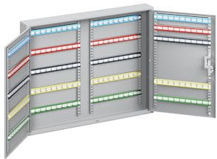 QUIPO kaiserkraft | Schlüsselschrank | 2-türig | komplett mit Schlüsselanhängern | 200 Haken | HxBxT 550 x 730 x 80 mm