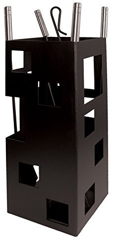 Imex der Fuchs 10098 Set für Kamin, quadratisch Nützliche Inox, 50 x 20 x 20 cm) schwarz