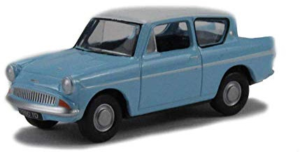 Oxford Diecast 1:76 Lt.Blue/Ermine White Ford Anglia Collectable model 76105007