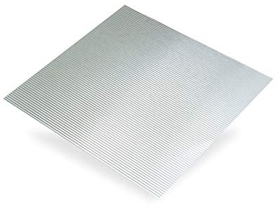 Corrugated aluminium sheet, colourless, thickness 0.5 mm, 500 x 250 mm