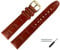 MARBURGER Uhrenarmband 20mm Leder Braun Gold Kroko (Caiman) Prägung Mit Naht - Montage Set 5292032000220
