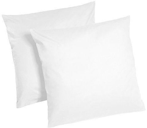 2x Teilig Renforcé Kissenhüllen Kissenbezug Kissenbezüge 100% Baumwolle (80 cm x 80 cm, Weiss)