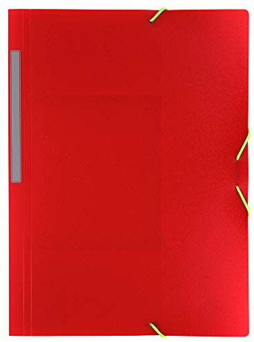 Grafoplás 04801251-Mappe Folio Rot, Polypropylen, mit Gummibändern 3 Klappen