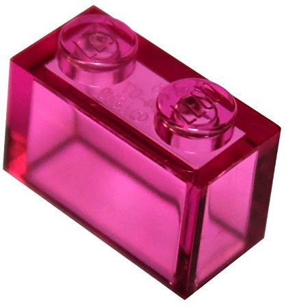 LEGO Piezas y Piezas: Trans-Dark Pink (Transparente Medium Reddish Violet) 1x2 Ladrillo x100