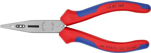 KNIPEX Verdrahtungszange auf SB-Karte mit Comfort-Griffen schwarz atramentiert 160 mm, 13 02 160 SB
